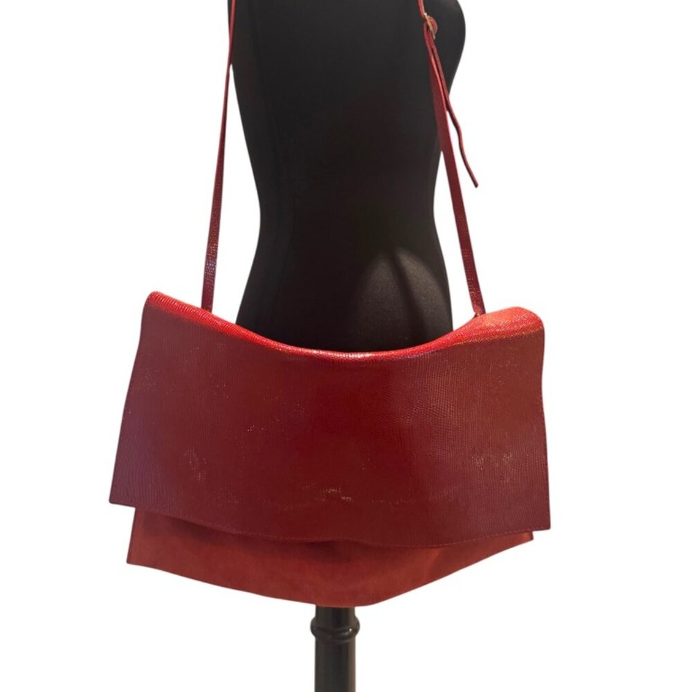 Guliver handmade leather Envelope Bag - RED